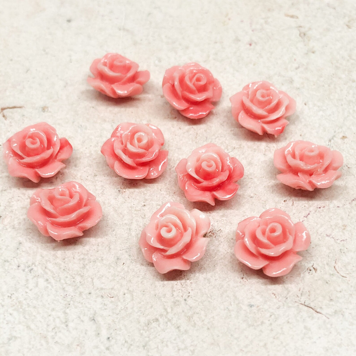 8 St. Acryl Rosenperlen Rose 10mm - Aprikot Rosa