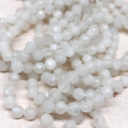 Mondstein Perlen 4mm facettierte Naturstein Perlen