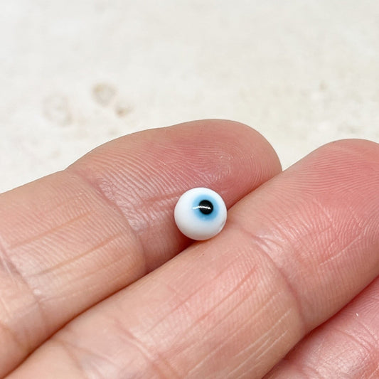 Glasperlen mit Augenmuster Böses Auge 30St. - Weiß/Blau