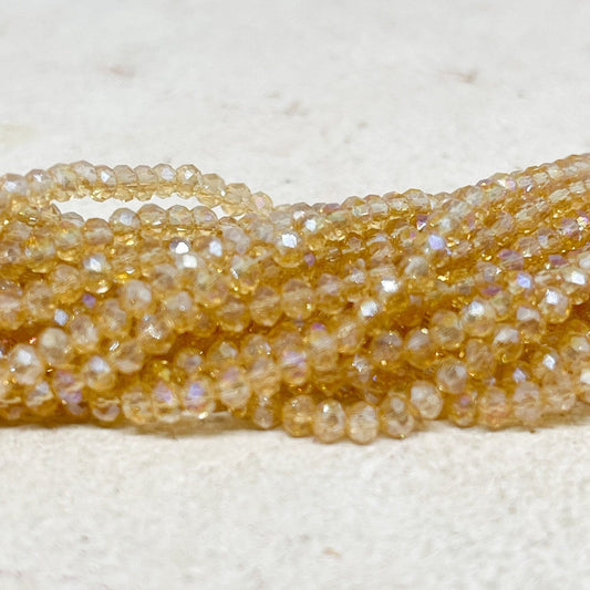 Kristallperlen 2mm Glasschliffperlen - Champagne