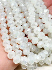 Kristallperlen 10mm 30 St. Glasschliffperlen - Pearl Weiß
