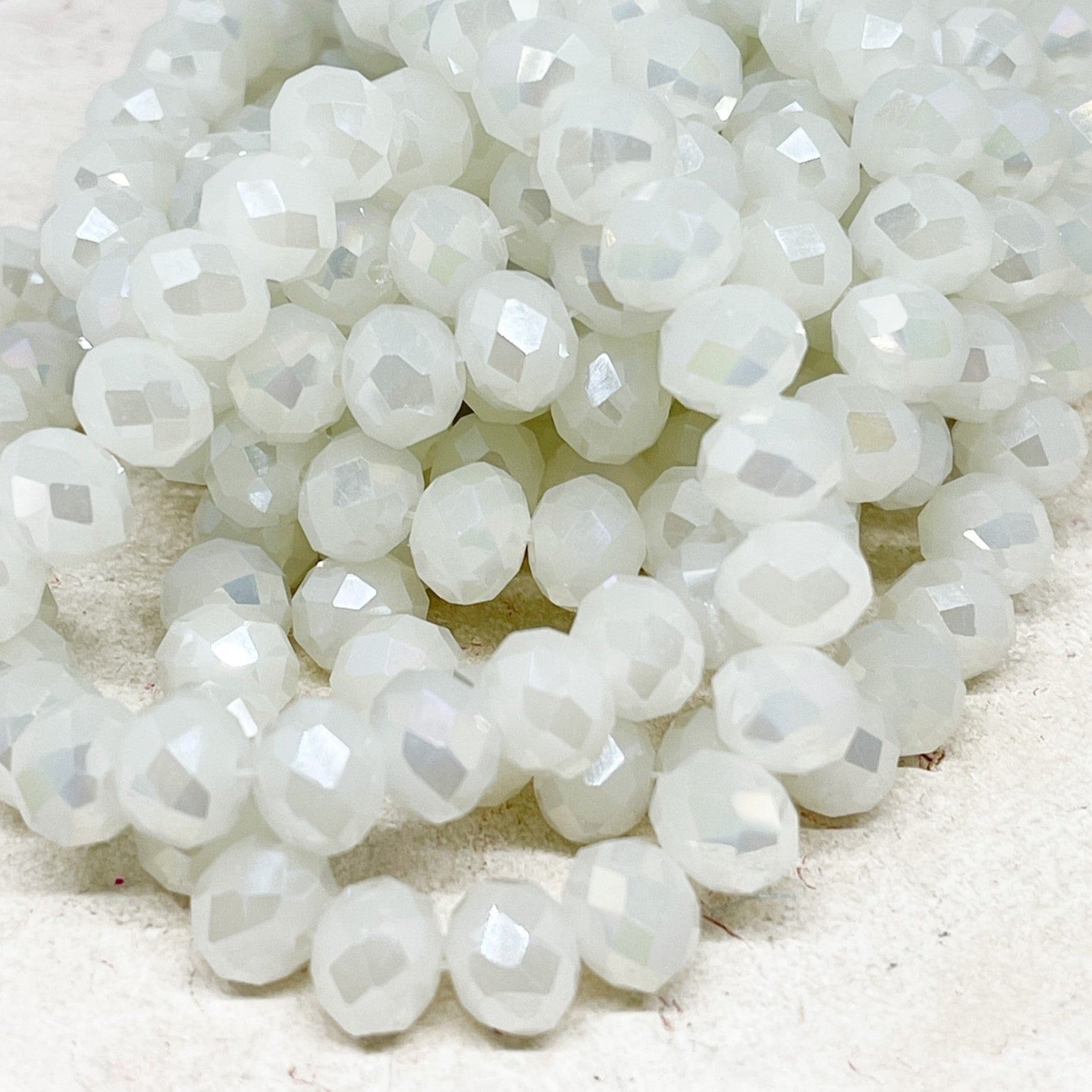 Glasschliffperlen - Pearl Weiß 10mm