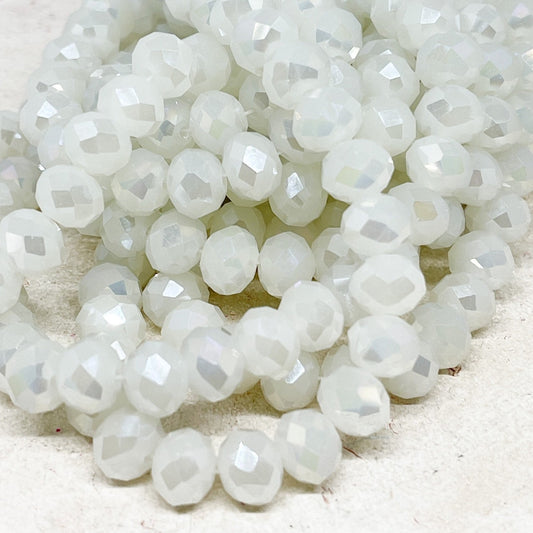Kristallperlen 10mm 30 St. Glasschliffperlen - Pearl Weiß