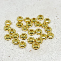 Spacer Messingperle 6mm 25 St. 6mm - Goldfarben