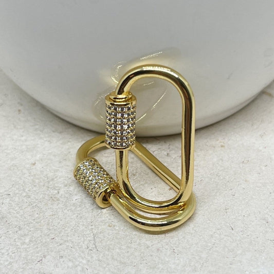 Verschluss mit Zirkonia,  Messing Charm