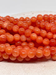 Runde Orange Jadeperlen 4mm /6mm /8mm Naturstein Perlen