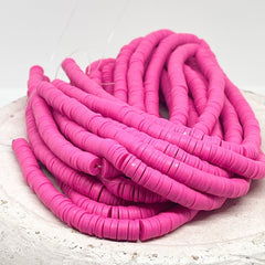 Heishi Perlen 1 Strang Polymer Clay Perlen 8mm Pink