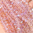 Kristallperlen 8mm Glasschliffperlen 66 St. - Rosa mit Violettschimmer