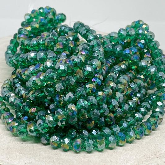 66 St. Kristallperlen 8mm Glasschliffperlen - Grün ab