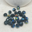 Böhmische Glasschliffperlen 8mm - Schwarz mit AB Schimmer