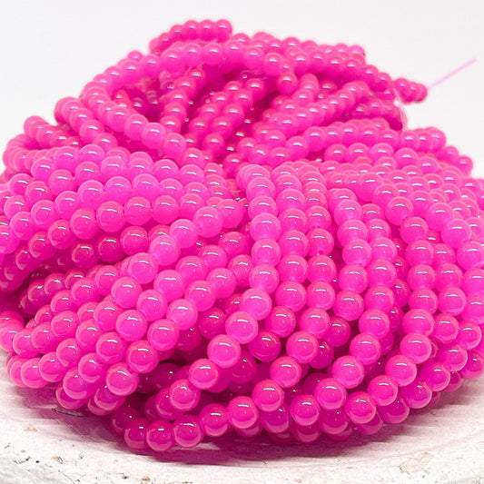 100 St. Glasperlen 6mm gefärbt - Pink