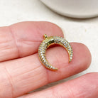 Messing Anhänger Mond vergoldete mit Zirkonia