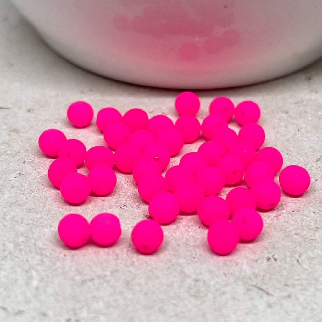 Böhmische Glasperlen 4mm Neon Pink