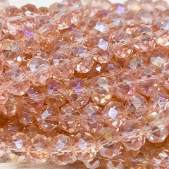 66 St. Kristallperlen 8mm Glasschliffperlen - lt. Peach