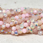 Kristallperlen 6mm Rosa, Weiß, Beige 
