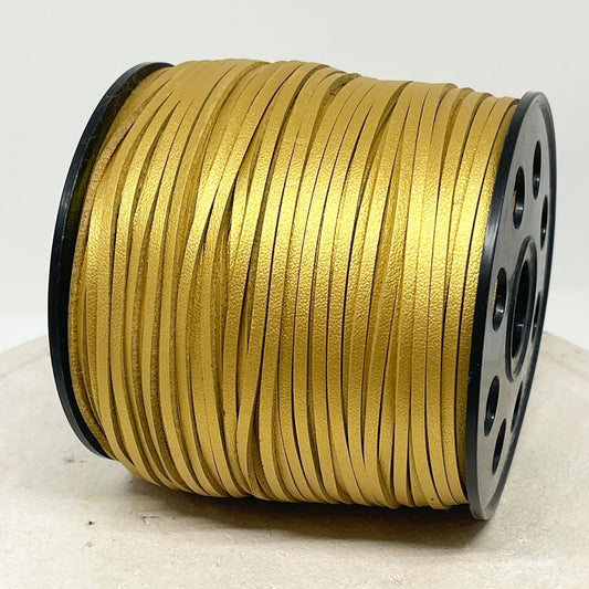 5m Veloursband 3mm Schmuckband Farbe Gold Metallic