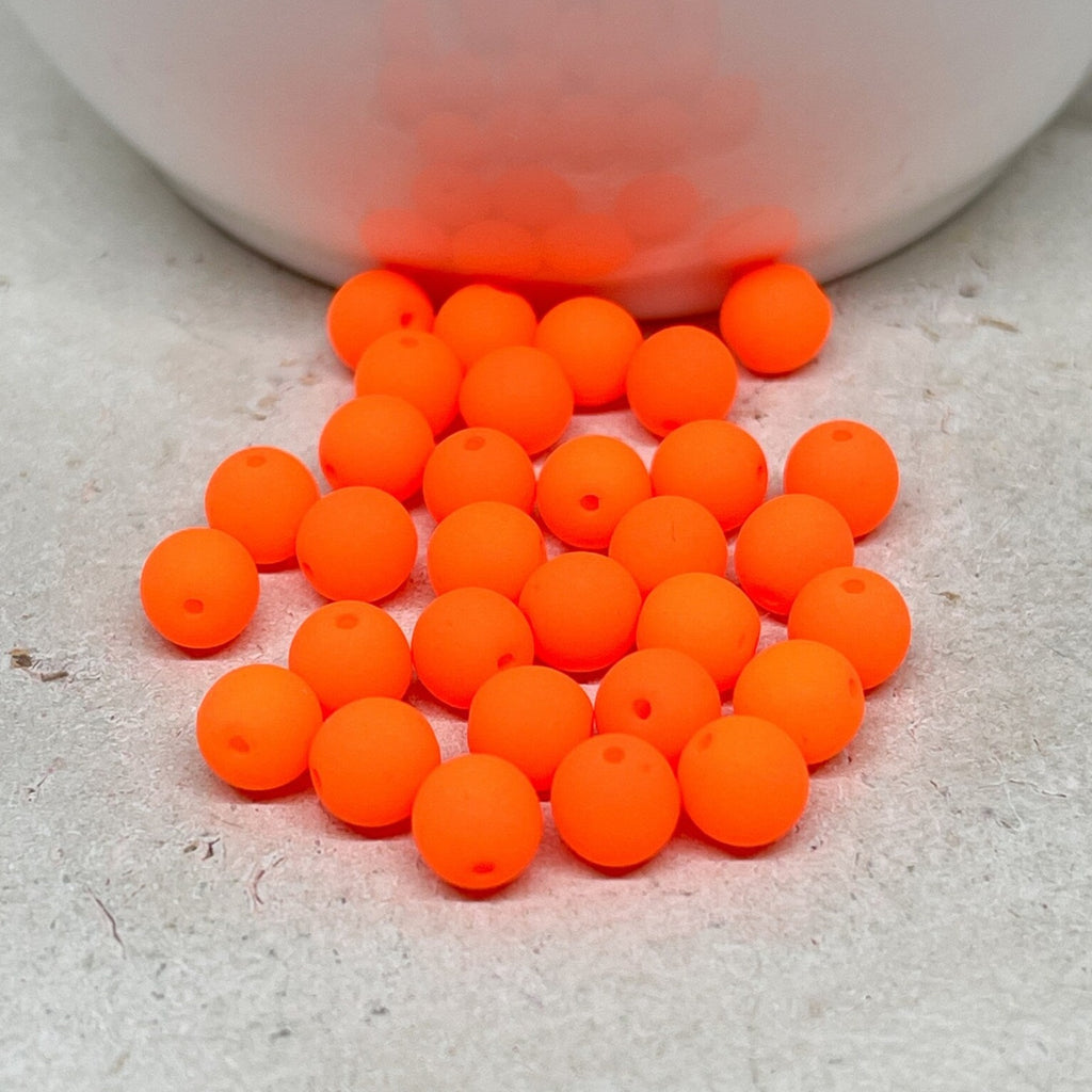 Böhmische Glasperlen in Neon Orange