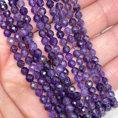 Amethyst Perlen facettierte 4mm