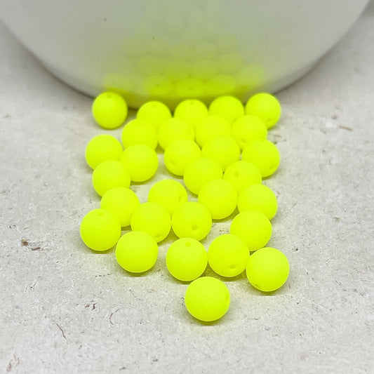 Böhmische Glasperlen 50 St. 6mm Neon Gelb Rund