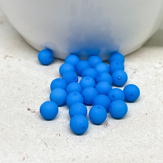 Böhmische Glasperlen 6mm in Neon Blau