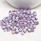 Rocaille Perlen 6/0 - 4mm 20 Gramm Weiß Blau Rot