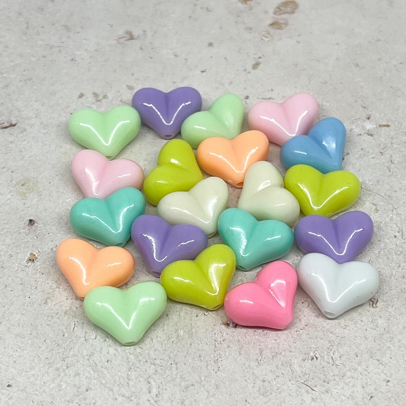 Acrylperlen Herz Bunt gemischt