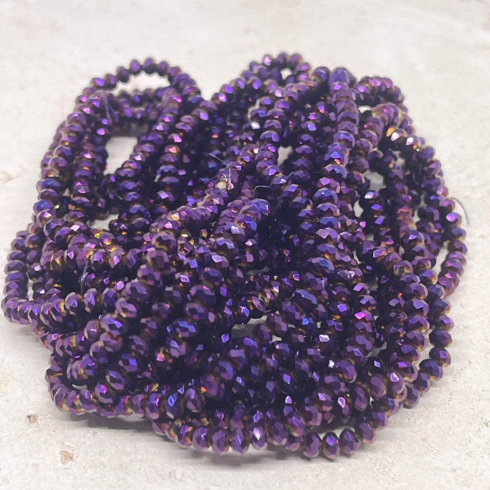 Glasperlen 3mm - Violett Metallic