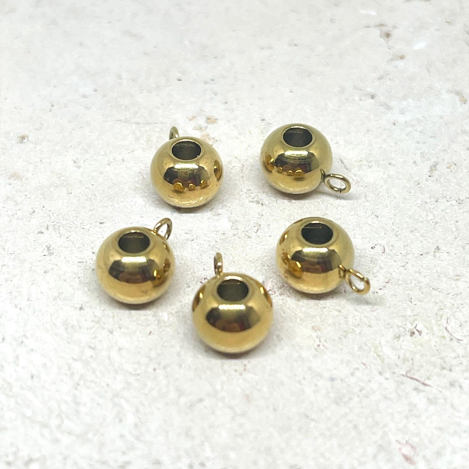 Anhängerschlaufe aus Edelstahl 5 St. goldfarben