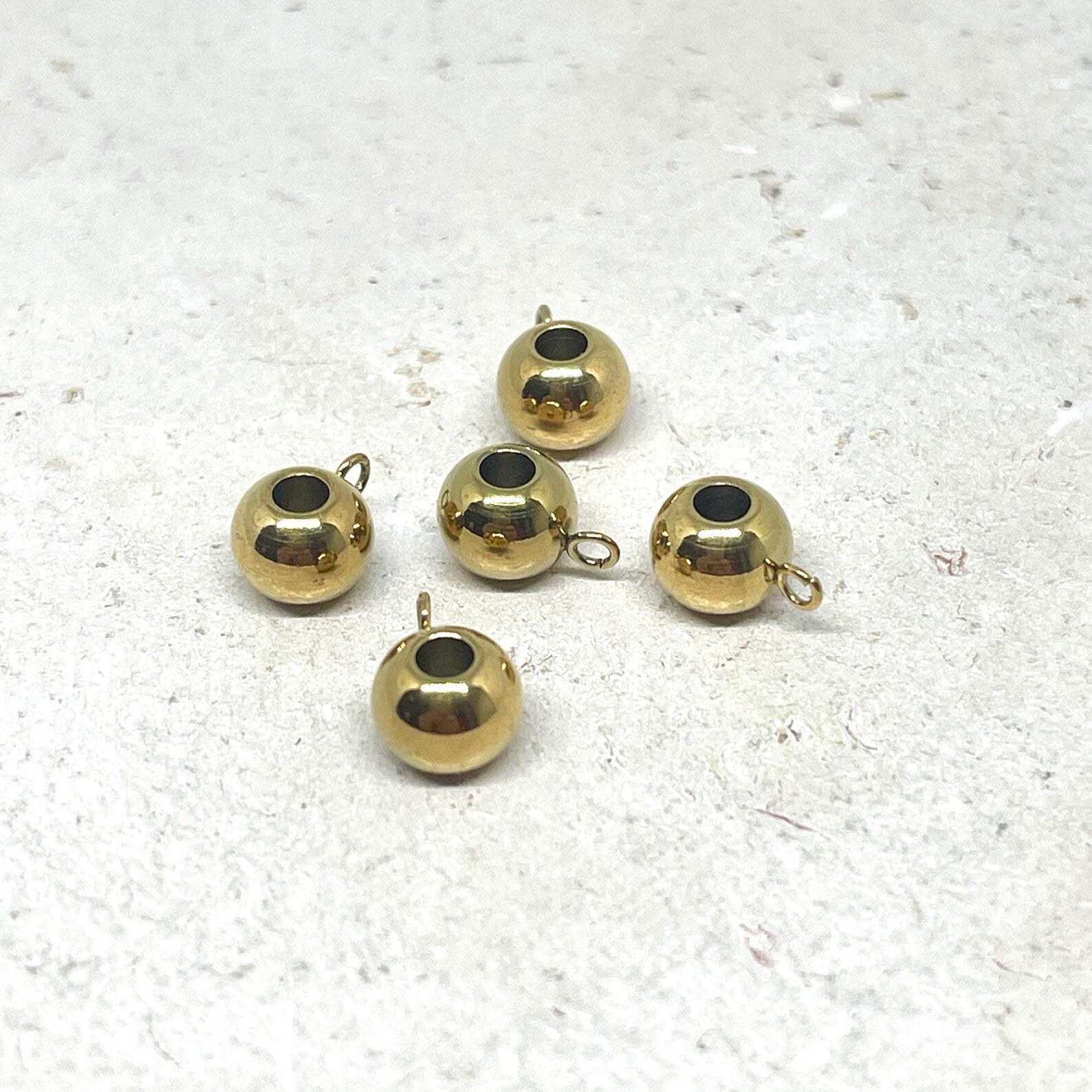 Anhängerschlaufe aus Edelstahl 5 St. goldfarben