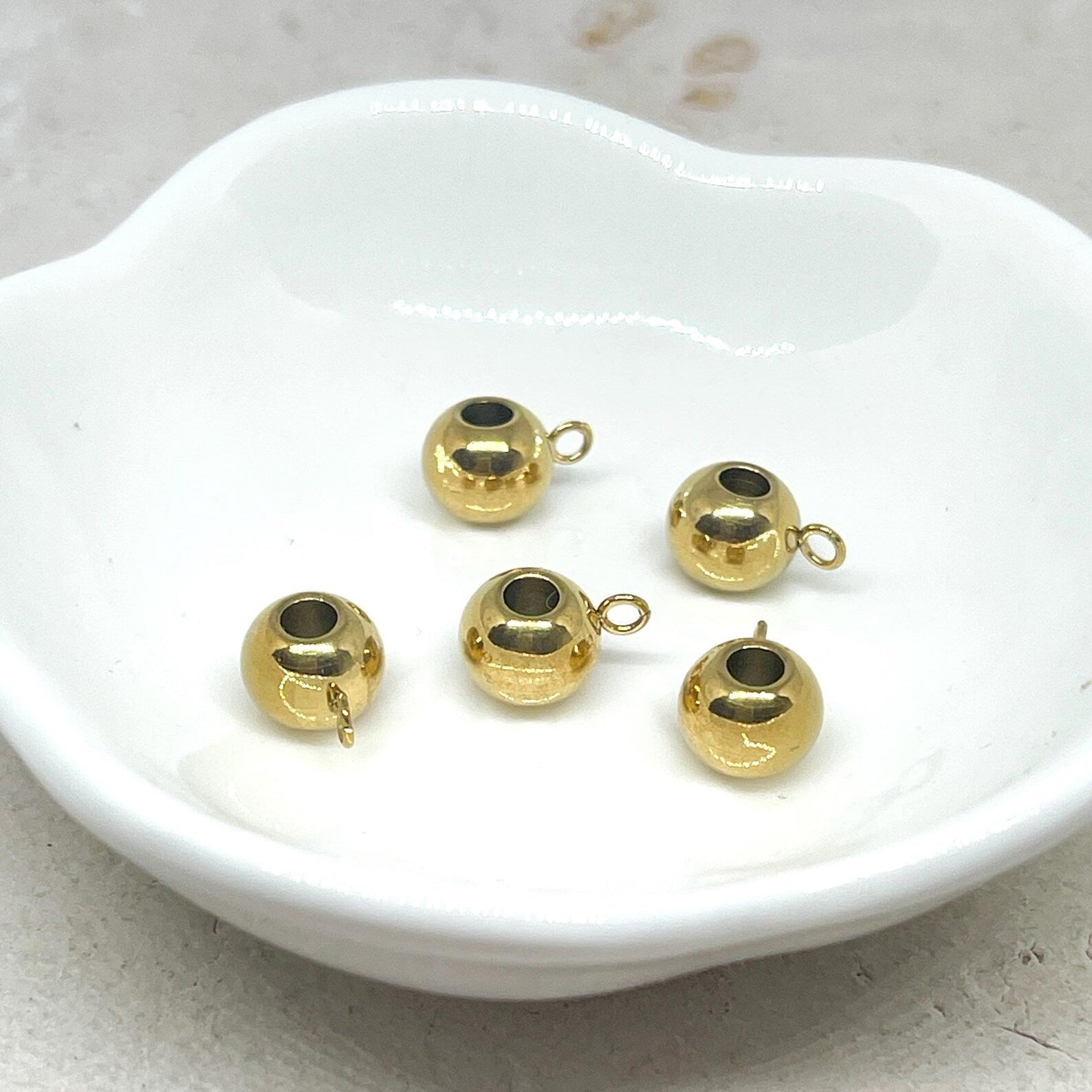 Anhängerschlaufe aus Edelstahl 5 St. goldfarben