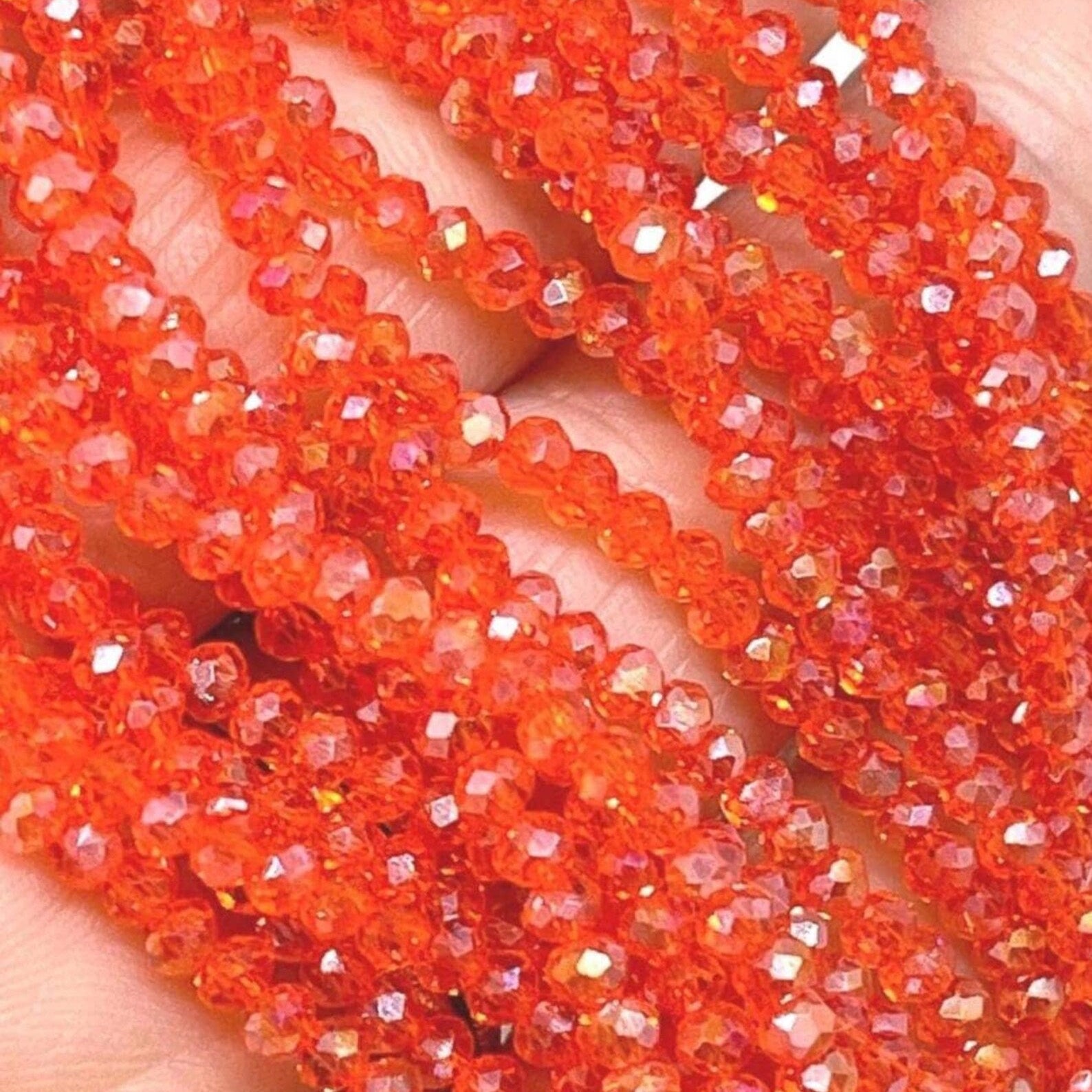 Glasperlen 3mm - Orange - Rot