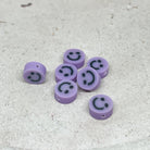 Polymer Clay Perlen Gesicht Lächeln 10mm - Lila