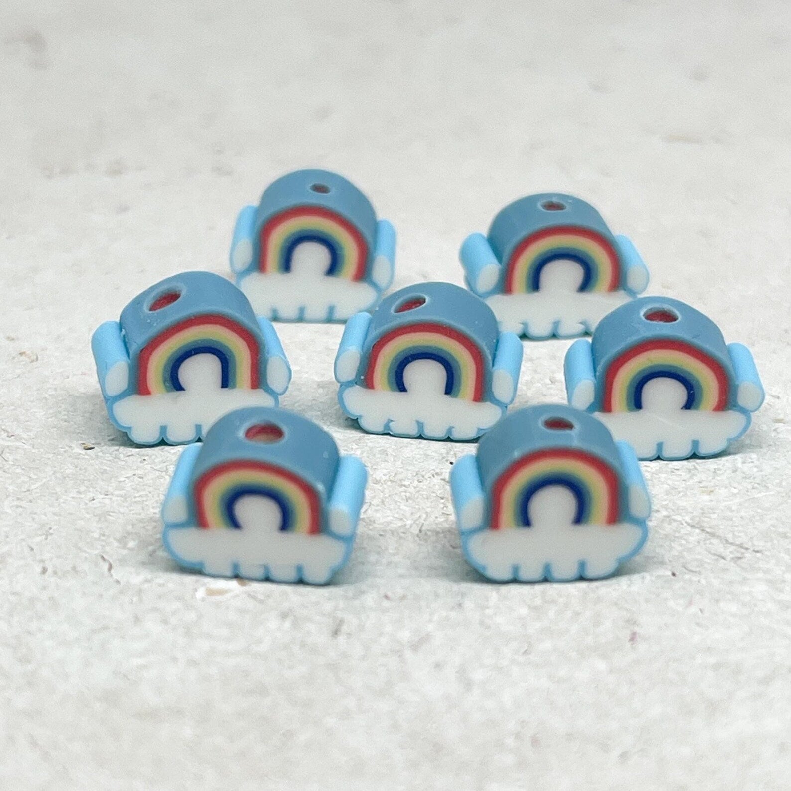Polymer Regenbogen Perlen - Blau