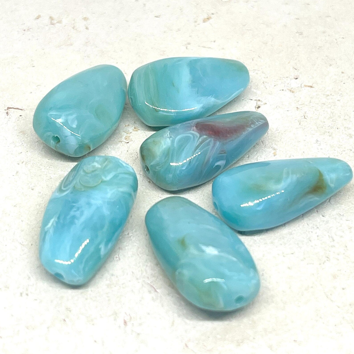 Acryl Perlen Oval 27mm x 15mm Türkis