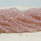 Glasschliffperlen 4mm - Hellrosa mit AB Schimmer