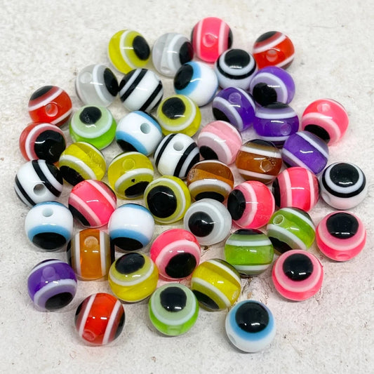 30 St. Resin Perlen Böses Auge - Bunt