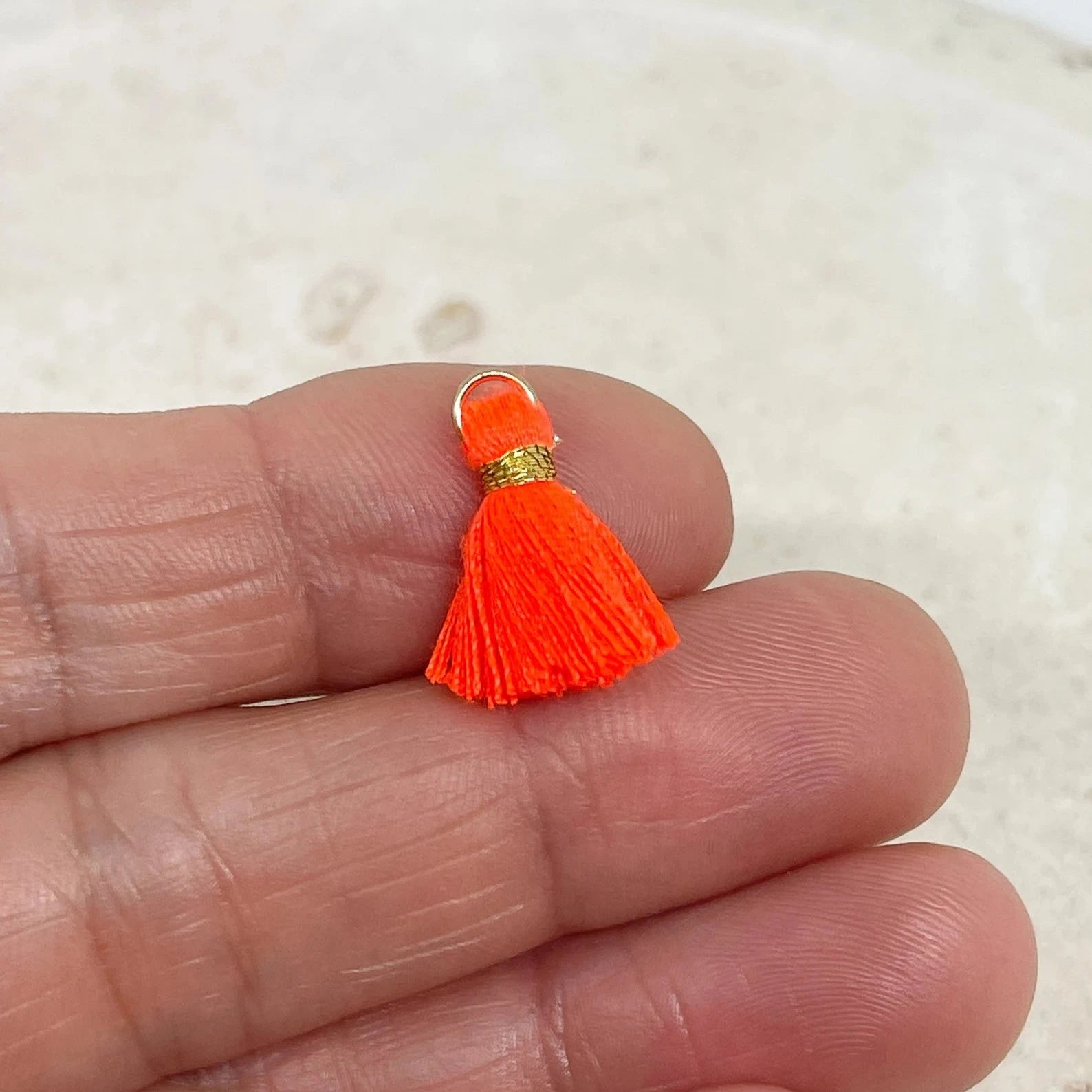 Quaste Anhänger 3 St. - Orange