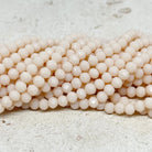 Glasschliffperlen 4mm -  Hell Beige Opak