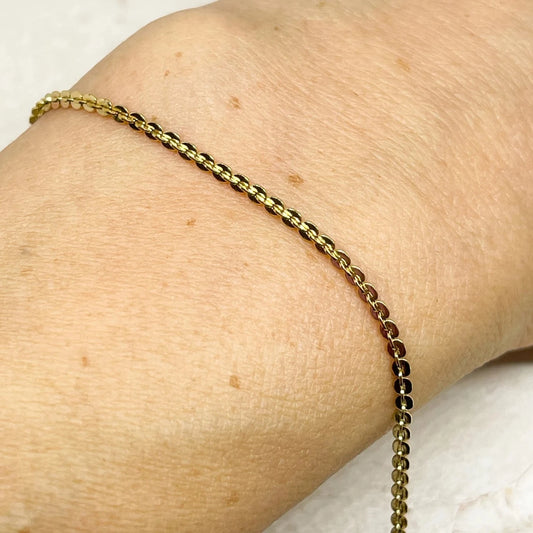 Boston Gliederkette Edelstahl Wasserfest 2mm Goldfarben 1m