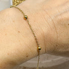Kette mit Kugel Edelstahl Wasserfest 2mm x 1,5mm x 0,2mm Goldfarben
