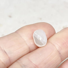 10 St. Kristallperlen Oval - Weiß