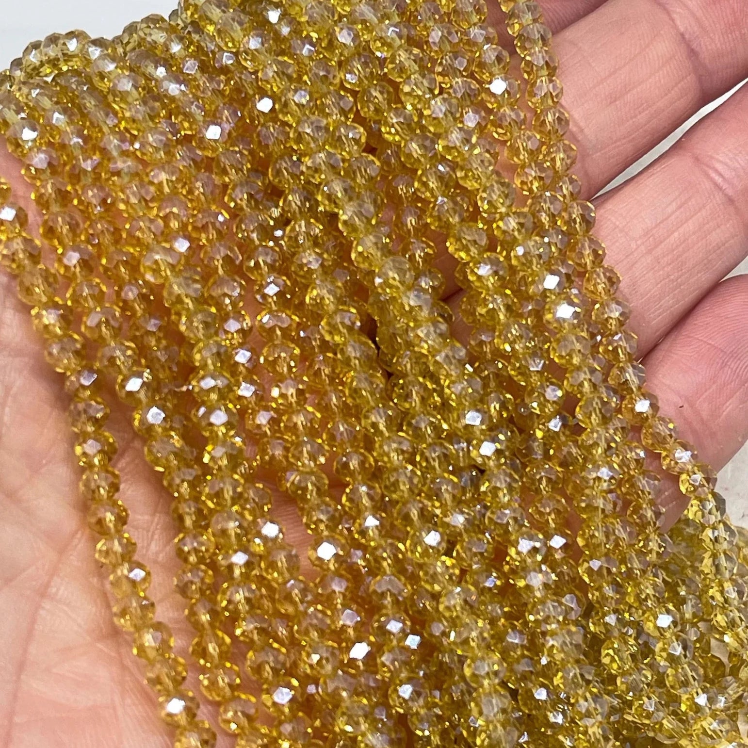 Kristallperlen 4mm Glasschliffperlen - Hellkhaki