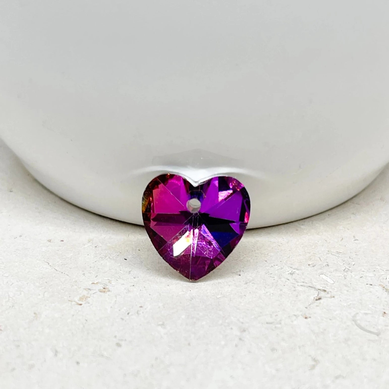 Kristallherzen 14mm Magenta