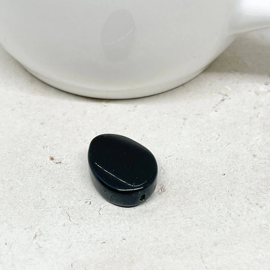 Onyx Ovale Perle 4 St. Schwarz 20mm