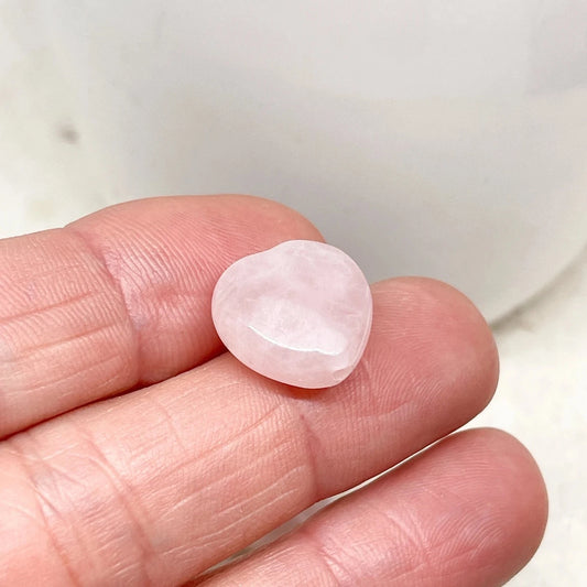 Herz Perle aus Rosenquarz 3 St. Herz Charm