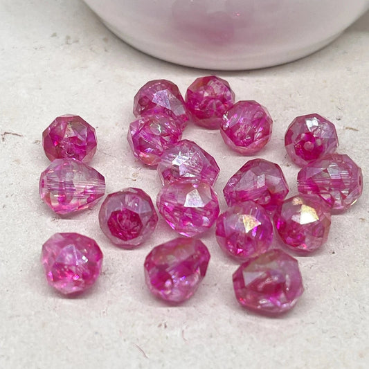 Kristalltropfen 10mm Glasschliffperlen 20 St. - Rosa Pink