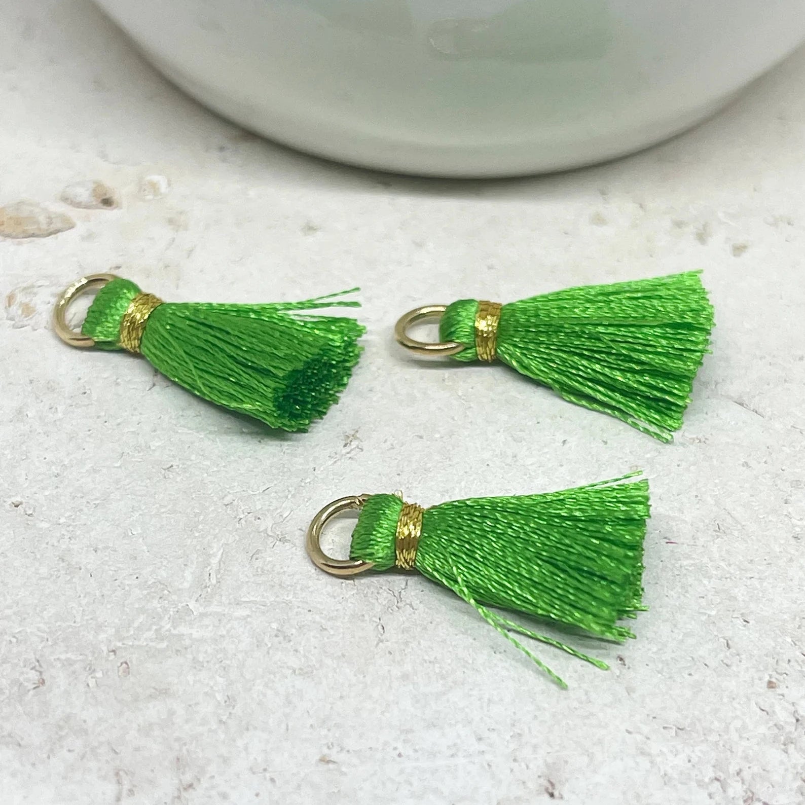 Quaste Anhänger 3 St. - Gold Grün