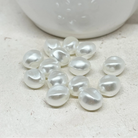 30 St. Acryl Perlen Oval Weiß Acrylperlen 11mm x 10mm
