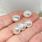 30 St. Acryl Perlen Oval Weiß Acrylperlen 11mm x 10mm