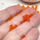 Böhmische Glasschliffperlen 4mm 100 St. Hell Orange